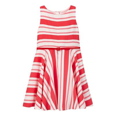 Girls' pink striped dress